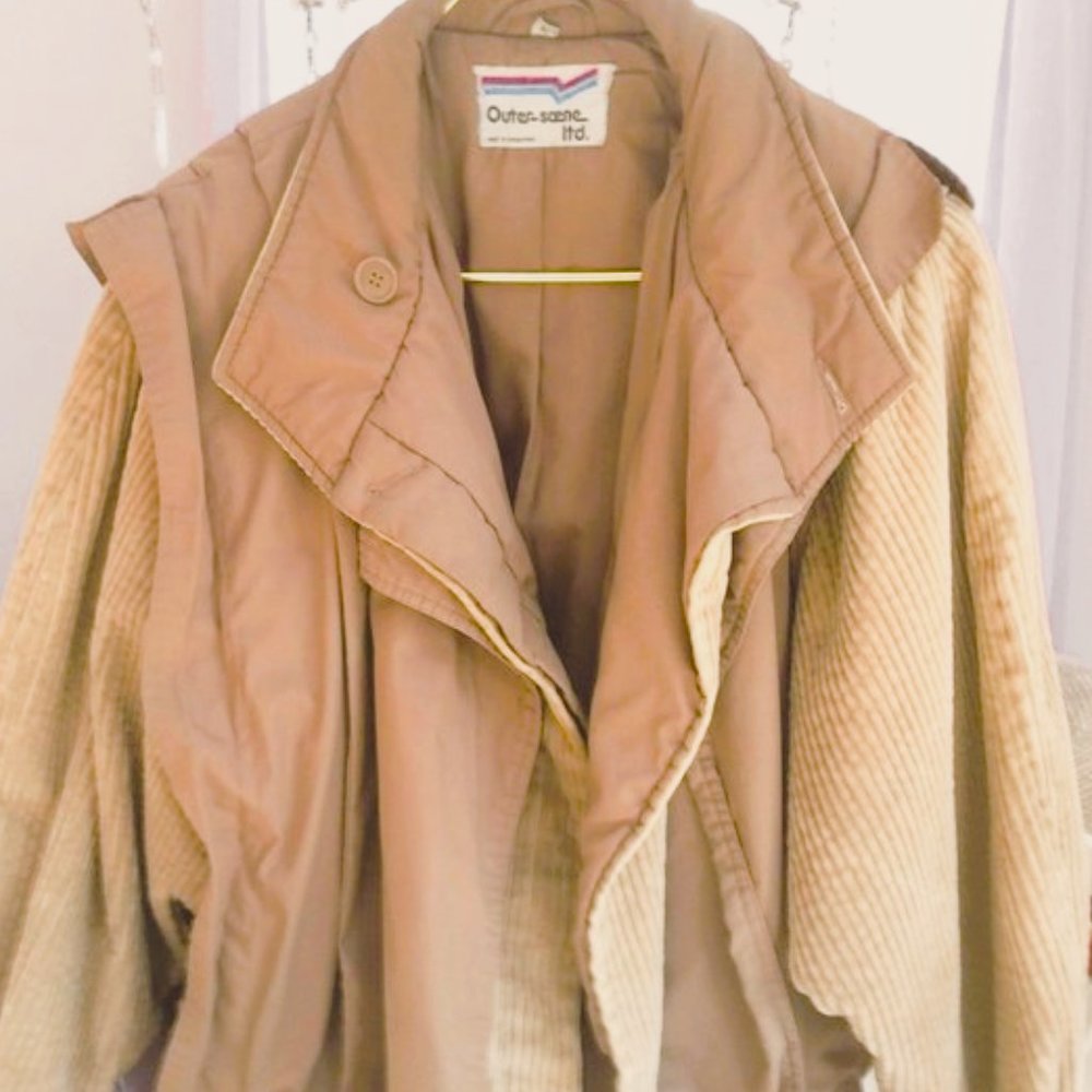 Vintage Fully Lined Corduroy Jacket with Detachable Vest